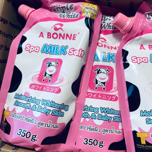 2x A Bonne Spa Milk Salt Moisturizing Whitening Smooth and Baby Skin (350g) - Picture 3 of 5